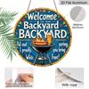 2D Flat, 1pc 7.87" Round Aluminum Sign with "Barbecue Party Beer Garden" Vintage Decorative Plaque, Yard BBQ Beer Theme Aluminum 2D Decoration Plate
