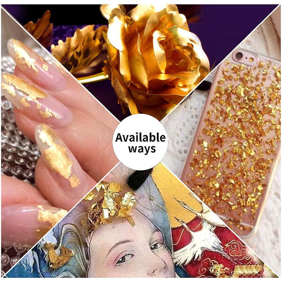12 Colors Nail Foil Flakes, Metallic Chrome Glitter Nail Art Accessories, Nail Designs Decoration