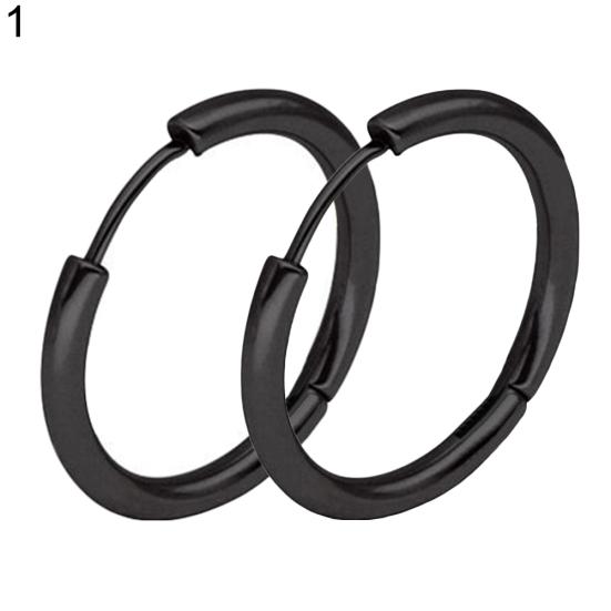 1 Pair Stainless Steel Fashion Punk Unisex Ear Hoop Circle Earrings Jewelry Gift