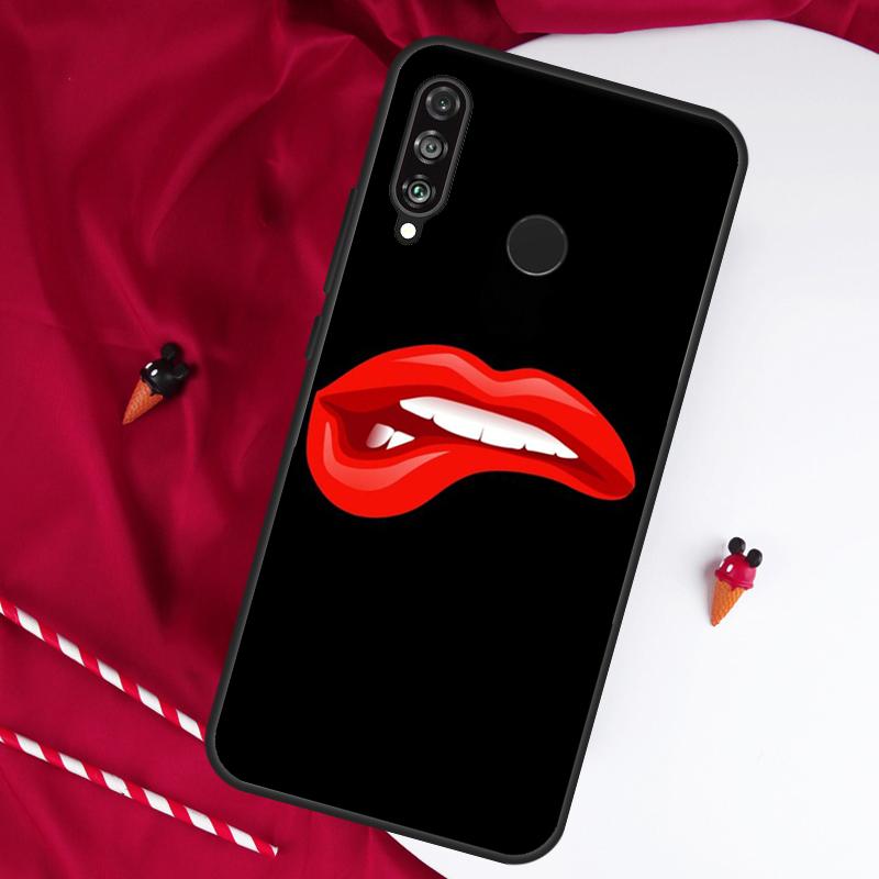 Kiss Me Lips Lipstick For Huawei Nova 12s 11i 12i 7i 8i Y73 Y70 Y90 Y60 Y72 Y61 Y91 9 10 SE P30 Pro P40 Lite Case