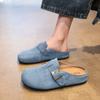 Wear Boken inner pedal retro outer drag women's summer half-care shoes to increase the height of Birken shoes bag head semi-new lazy sandals