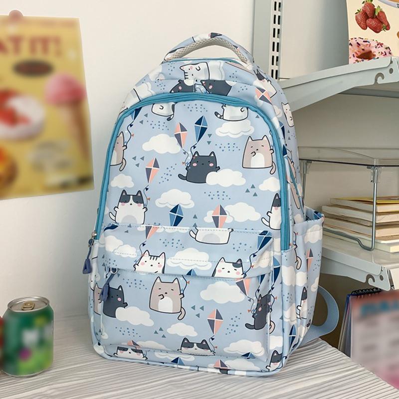 Νέο Σακίδιο Πλάτης με Εκτύπωση Γάτας Κινουμένων Σχεδίων Μεγάλης Χωρητικότητας Πολλαπλών Στρώσεων Ελαφρύ Προστασίας Ράχης Αδιάβροχο Σχολικό Σακίδιο Καθημερινό Σακίδιο Joker