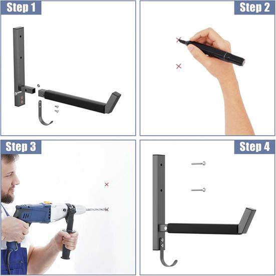 2PCS Kayak Rack, Wall Mount Space Saving Hanger, Heavy-Duty Carbon Steel Strong Holder, 200lbs Capacity Kayak Stand for
