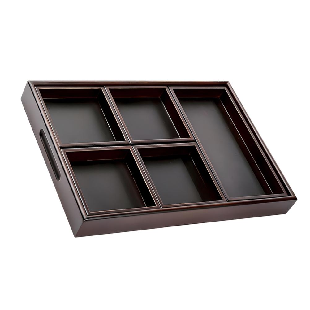 1Set Wooden Serving Platter Rustic Color Practical Use for Fruits Snacks Tea Parties Home Decor Wooden Serving Tray