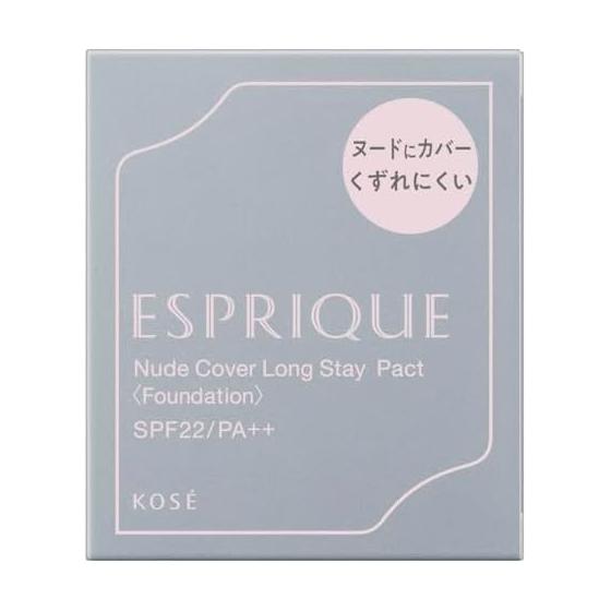 ESPRIQUE Foundation Nude Cover Long Stay Pact with Sponge Refill 9g Firm Cover Pores Uneven Color Skin Feel OC-405 Ocher SPF22/PA++