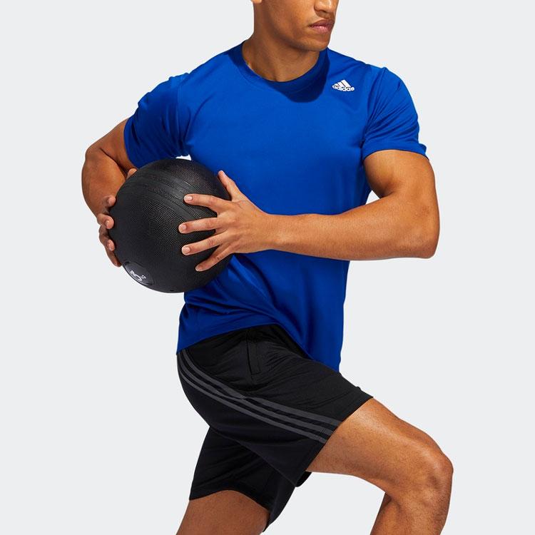 Adidas Solid Logo Sport Crew Neck Short Sleeve T-Shirt Men Tops Royal-Blue GC8345