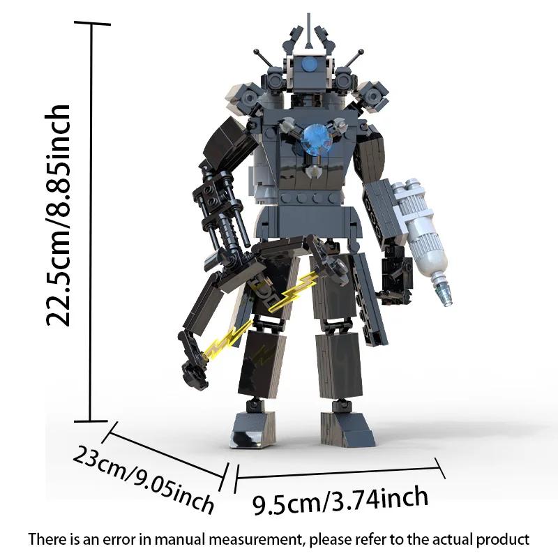 MOC Skibidi Toilet Action Figure Building Blocks Titan Clock Man Upgrade 4.0 Bricks DlY Toys For Kid Christmas Birthday Gifts