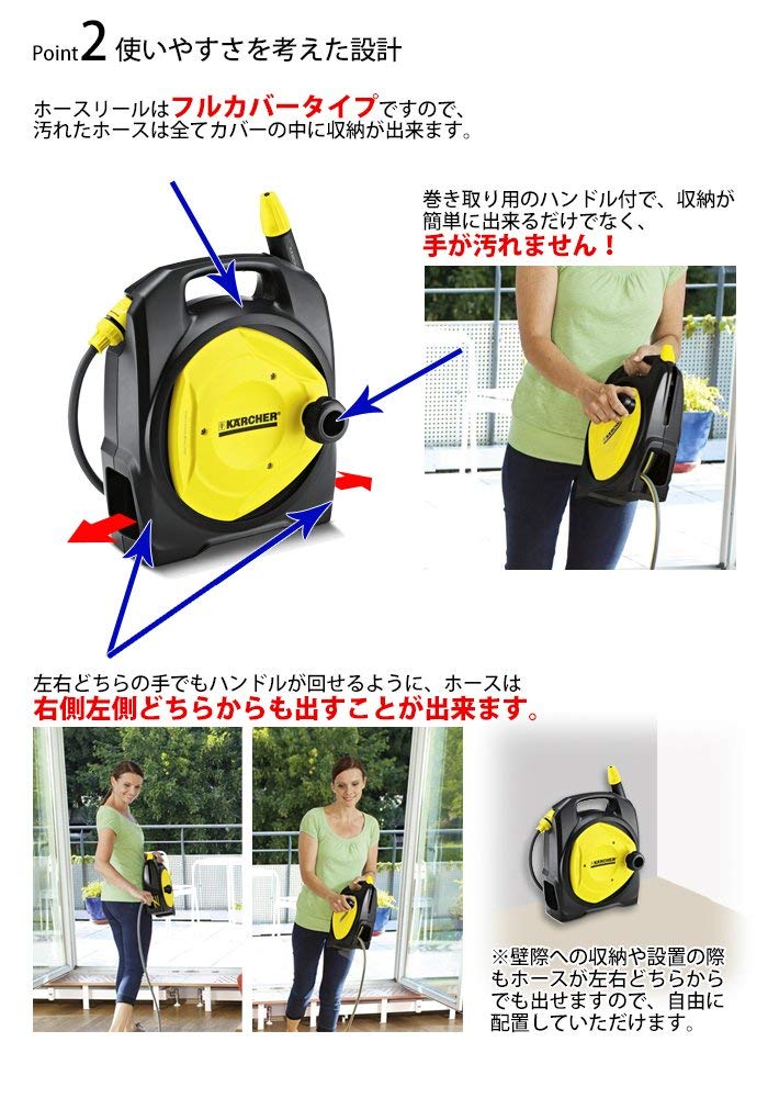 KARCHER Compact Hose Reel with Universal Fitting for (Large) High-Pressure Washers, 2.645-292.0