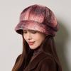 Thick Fisherman Hat Women's Autumn Winter Gradient Octagonal Hat British Vintage Warm Hat