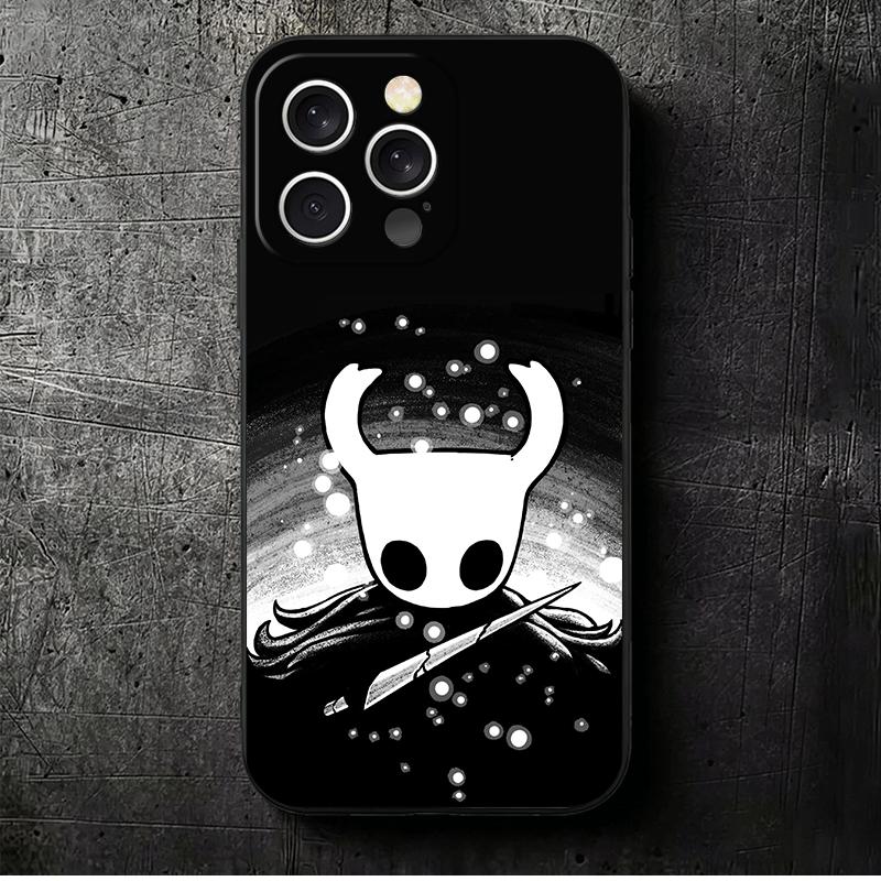 

H-Hollow K-Knight Game Soft Phone Case for iPhone 16 16E 17 Air 15 Pro Max 14 Plus 13 Mini 11 12 7 Black Cover Back Shell iPhone 15 Plus