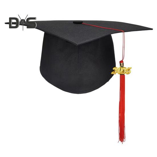 Abschlusskappe für Erwachsene, Bachelor-Kappe, verstellbare Größe, elastisches Band, flache Oberseite, elastisches Band, Kappe mit Quasten, Stempel 2025