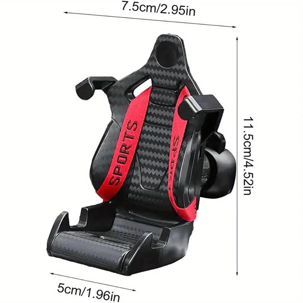 Phone Mount for Car Racing Seat Shape Phone Holder for Car Air Vent Cell Phone Car Mount with Metal Clip Car Accessories