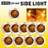 10X 3/4" LED Strobe+Steady Marker Lights Amber 12V 24V Dual Function W/Bezels