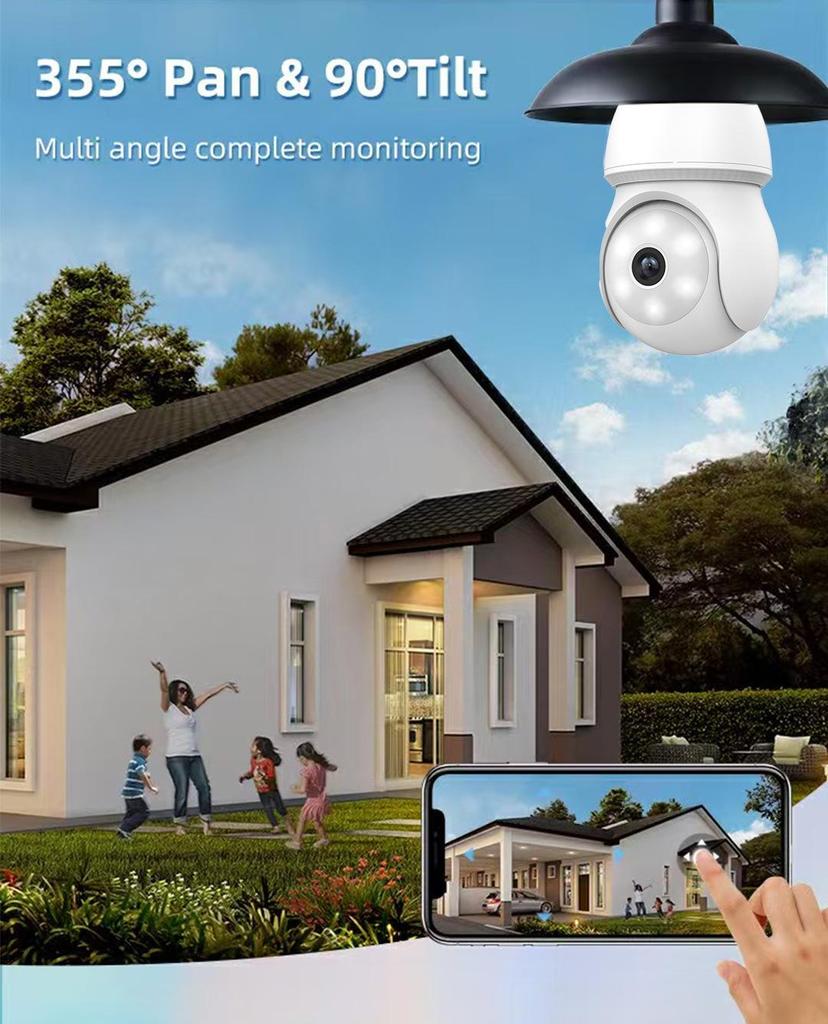 iCSee E27 Wireless HD Bulb Camera - Indoor WiFi Remote Monitor.