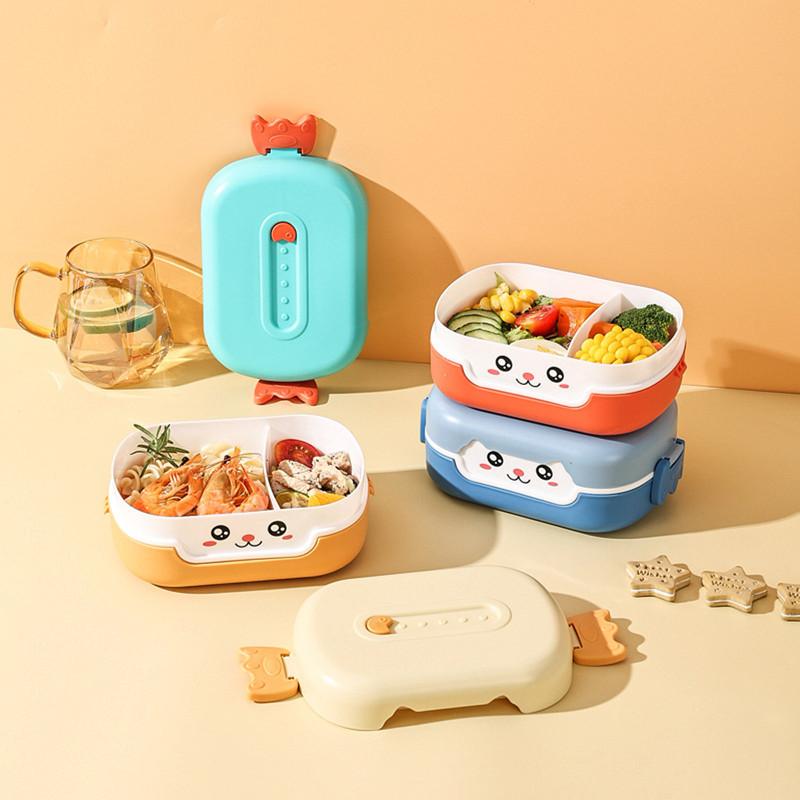 700ml Cartoon Kinder Bento Lunchboxen Auslaufsicherer Lebensmittelbehälter mit Fächern (ohne