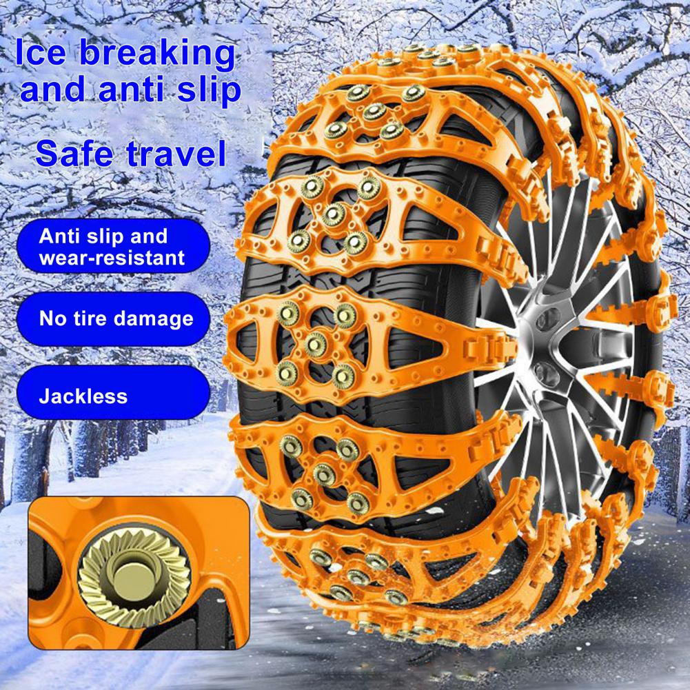 Resilient Tire Chains Universal Fish Bone Car Tire Chains Anti-sliding Wear-resistant Grip for Vehicles 2/4/6pcs Off-road Tire