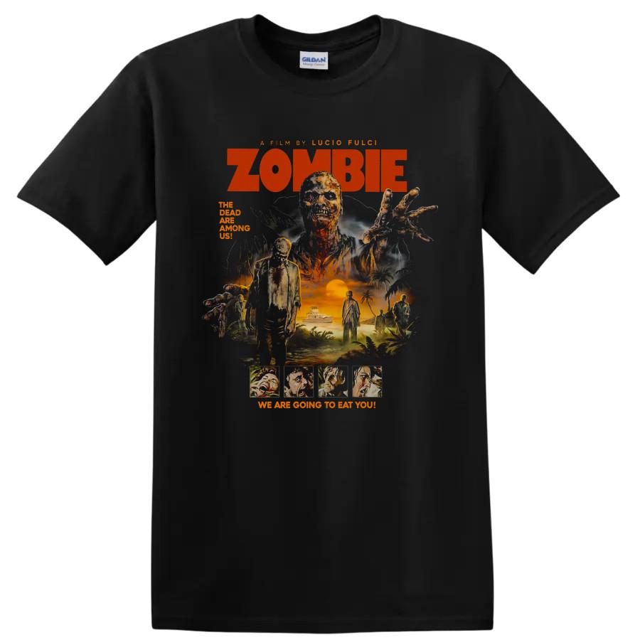 Maglietta Zombie 1979 Poster Film Horror Italiano Isola dei Non Morti Arte Grafica Tee