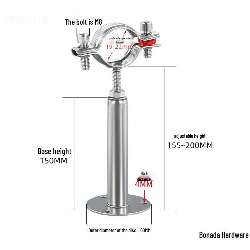 Stainless Steel Pipe Fixing Bracket Clamp for Gas and Water Pipes