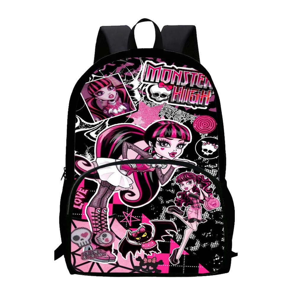 Capacity Children Large Backpack With Monster High Print Design For Daily School