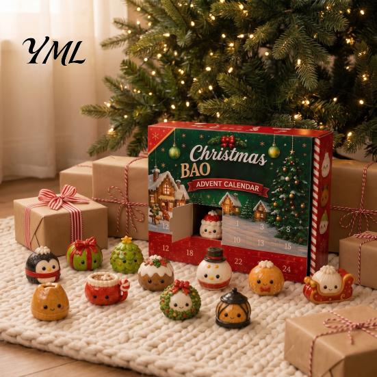 Weihnachts-Adventskalender Quetschen 2026, 24 Tage Teigtaschen Fidget Spielzeug Countdown Festlicher Klassenzimmer Belohnungskalender, Weiche Sensorische Stressbewältigung