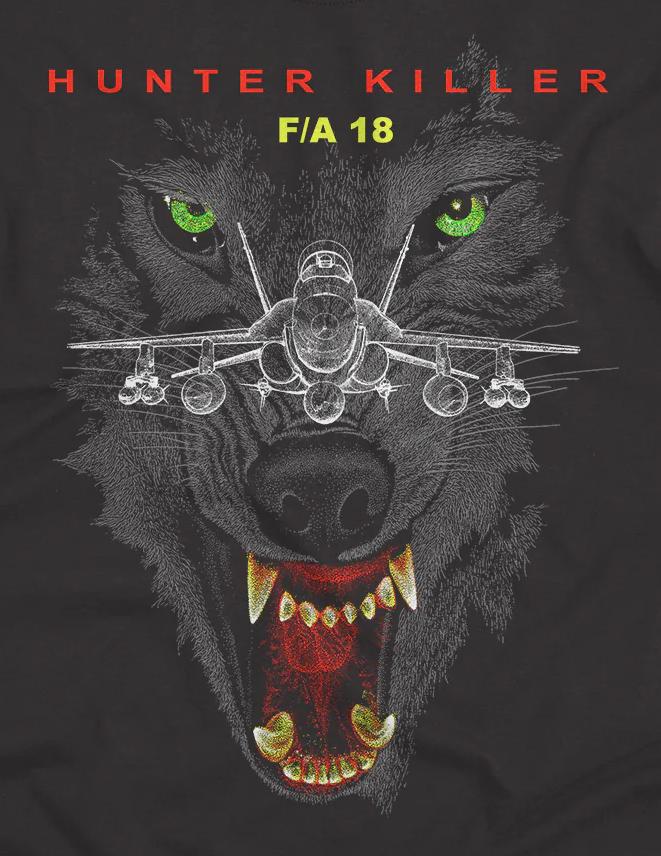 HUNTER KILLER F/A-18 Super Hornet Fighter and Attack Aircraft T-Shirt 100% Cotton O-Neck Short Sleeve Summer Casual Mens T-shirt