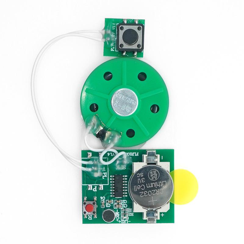 Recording Module Button Control Compact With Double Faced Adhesive Tape Recordable Sound Chip PCB 25 Seconds