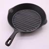 ZISIZ Cast Iron Round Striped Steak Frying Pan