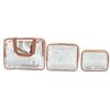 3 Pieces Clear Travel Bags Waterproof Portable Transparent Cosmetic Makeup Bags for Lunch Fitness