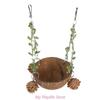 Hanging Bird House Cage Coconut Bird Nest Parrots Hanging Bed Breeding Nesting Bird Swing Toy With Chewing Toy Bird Supplies