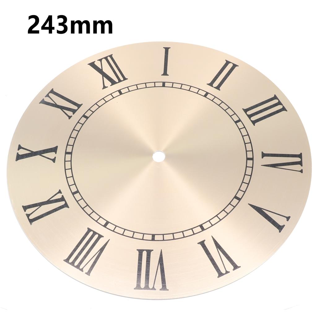 Aluminium Wall Clock For Dial Face Replacement 9.5 Inch 243mm with Roman Numeral for Quartz Clock Repair and Decoration