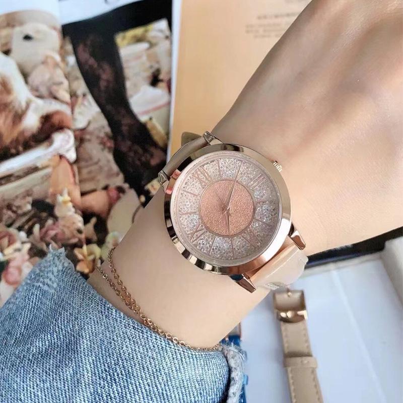 Sky Tower Simple Quicksand 520 Watch Schoolgirl Vintage Roman Scale Ladies Quartz Waterproof Watch 19003