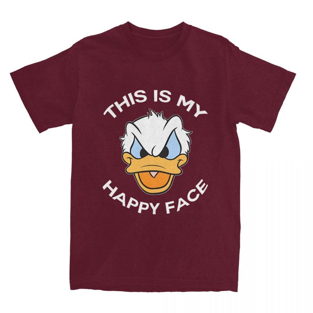 Codzienne Koszulki Donald Duck This Is My Happy Face Męskie Damskie Czysta Bawełna Koszulki Koszulka Pomysł na Prezent Odzież
