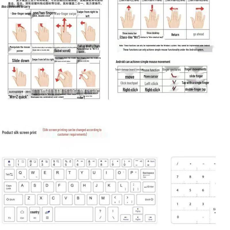 Ultra-Slim Mini Wireless Bluetooth Keyboard with Touchpad
