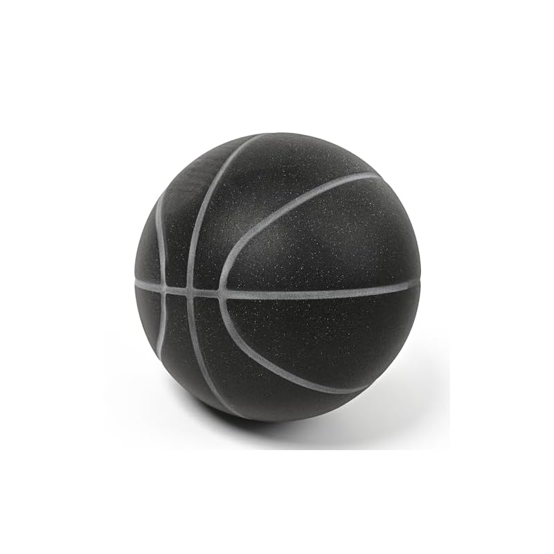 Rikopin Silent Basketball, Size 7, Urethane Foam Basketball, Sponge, Indoor Sports Practice Ball [Size 7 - Black]