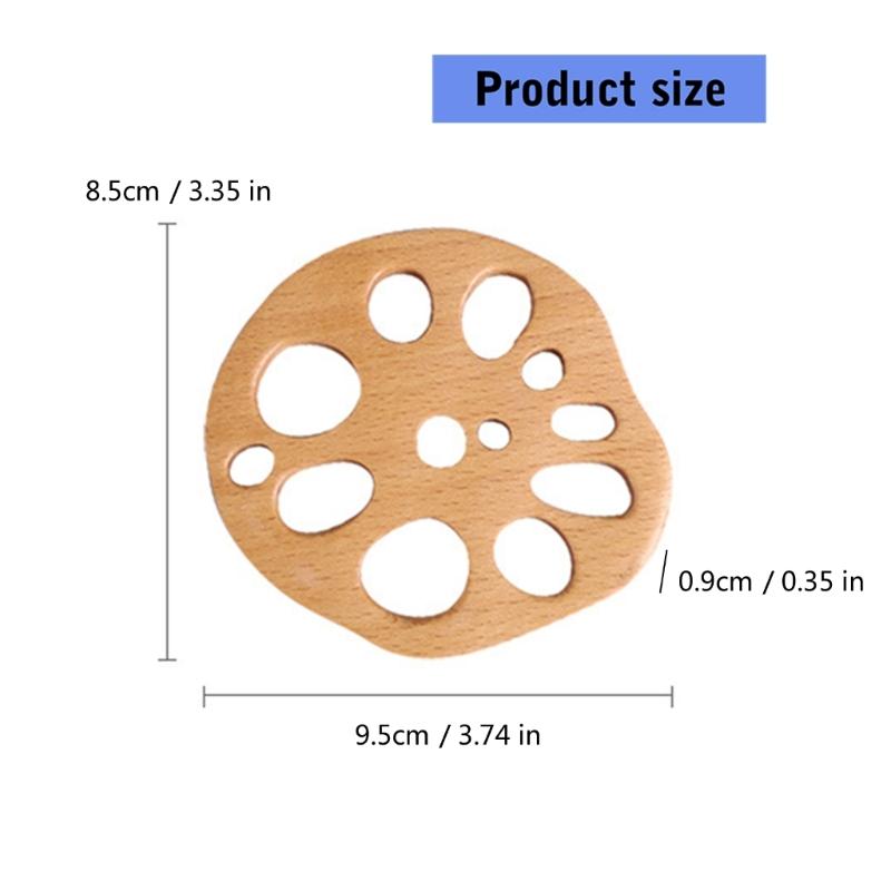 Lotuses Root Slices Cup Pad Wooden Lotuses Trivet With Heat Insulation For Coffee Cups And Home Decoration