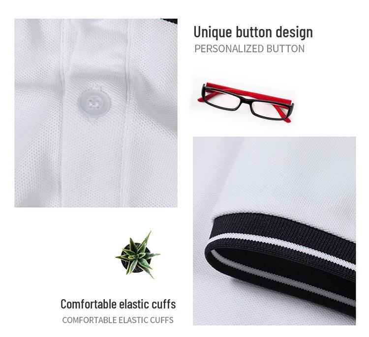 Blue Cotton Short-Sleeve Polo for Students