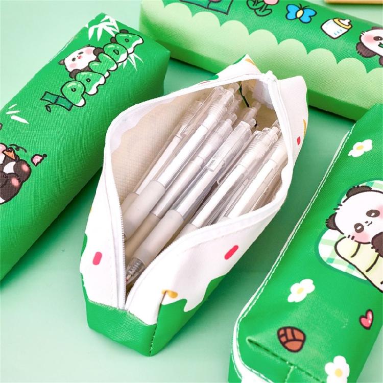 Large Capacity Pencil Case Cartoon Panda Pen Pouches Light Weight Pen Pouches Zippered Pen Case Travel Makeup Bag