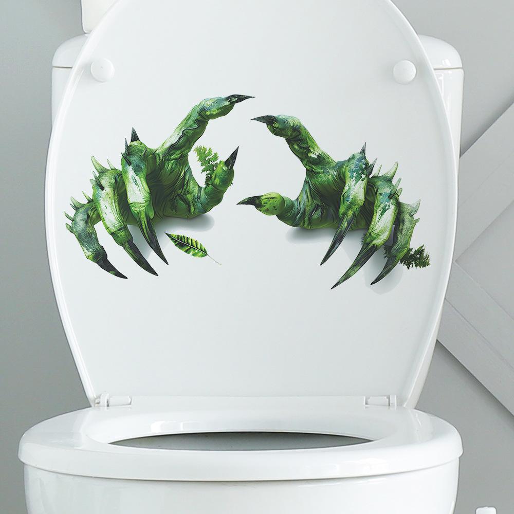 Green Finger Bathroom Toilet Toilet with Home Decor Decals