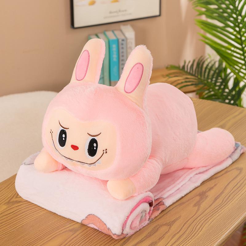 

Плюшевая игрушка-кукла Лабубу и одеяло-плед для кондиционера два в одном 55cm (0.6kg) розовый