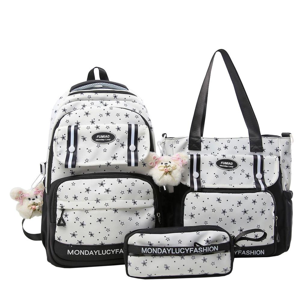 Schoolbag College Style School Bag Mori Dopamine Pain Layer Junior High School Student Large Capacity Backpack Cute Star Make-up Shoulder Bag