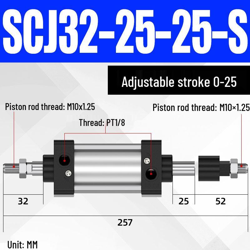 SCJ Adjustable Stroke High Thrust Pneumatic Cylinder SCJ32-160