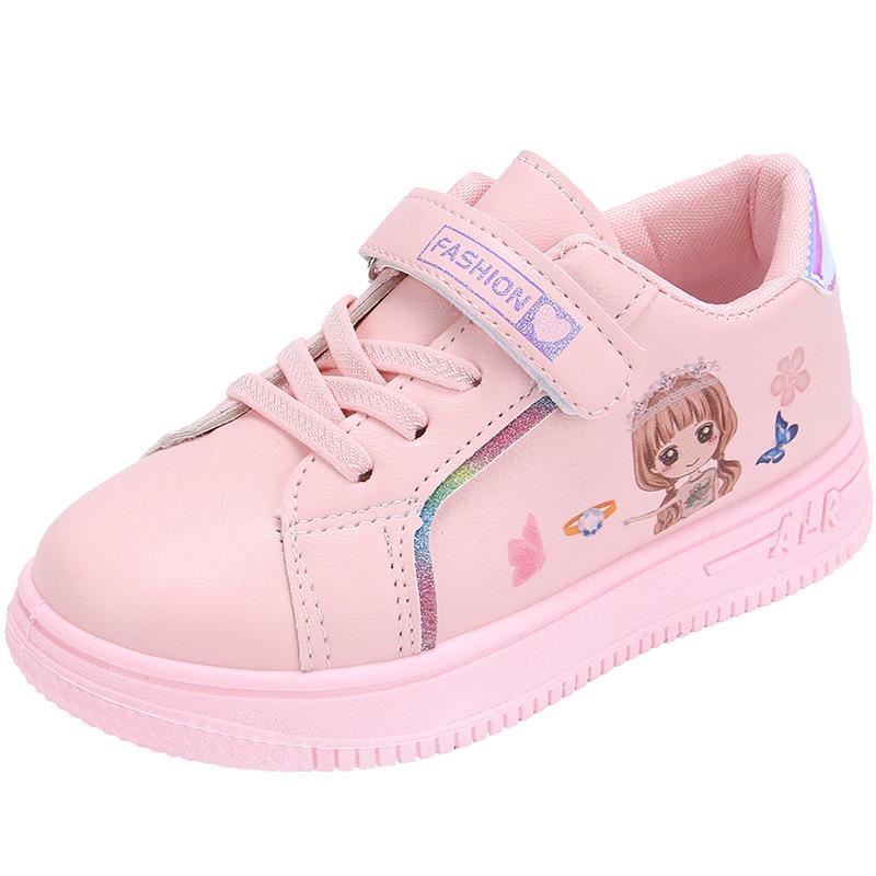 Girls little white shoes casual princess style spring and autumn new 3-12 year old little girl Korean version student flat-bottomed sports board shoes