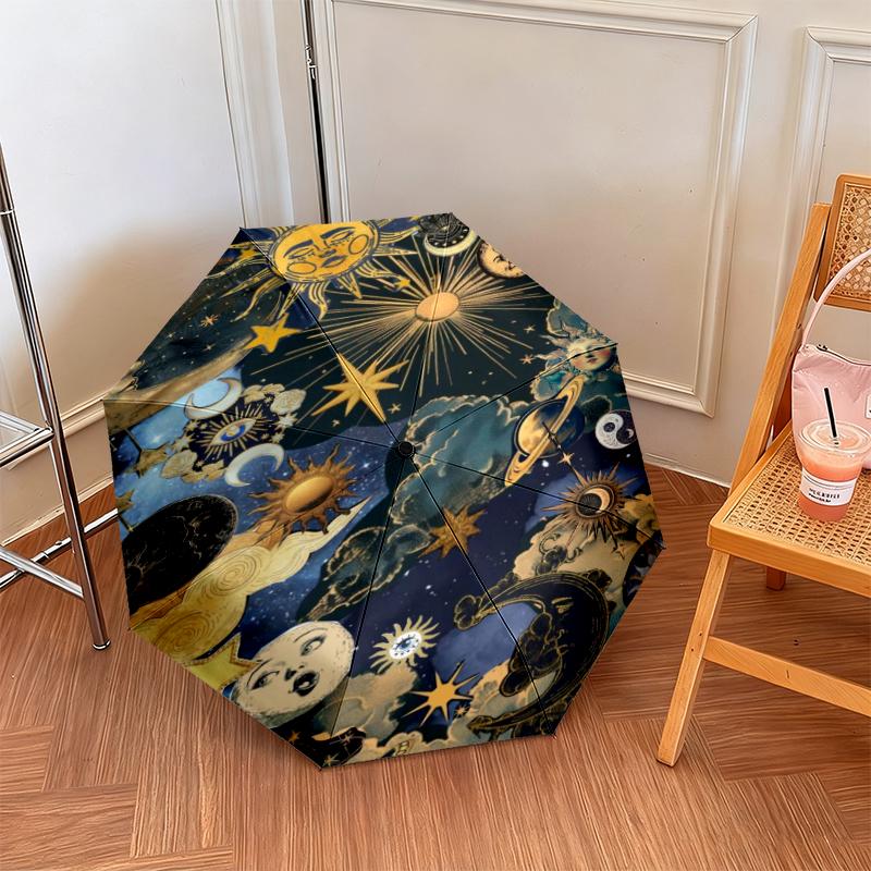 Celestial Dreams Cosmic Artistry Folding Umbrella Portable Travel Umbrella Travel Sun Umbrella
