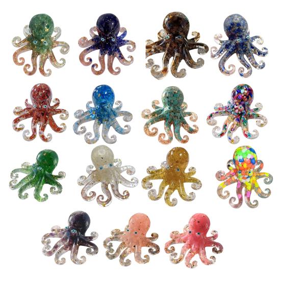 Falsk Krystall Epoksy Blekksprut Ornament Helbredende Naturstein Epoksy Blekksprut