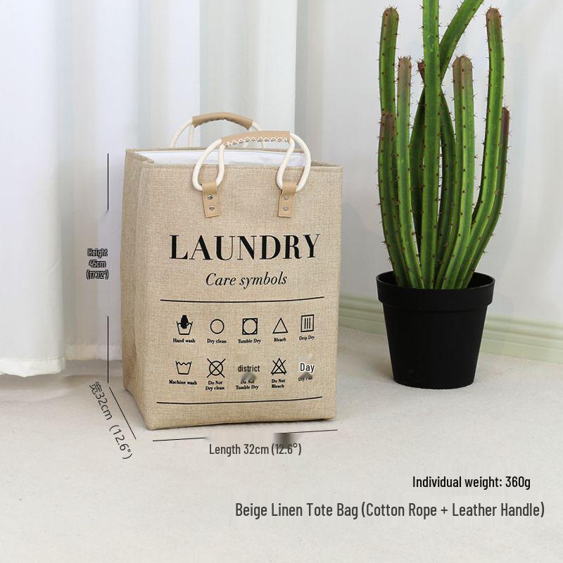 Foldable Large Capacity Cotton & Linen Laundry Basket with Thickened EVA - Ideal for Clothes, Toys, and Quilt Storage