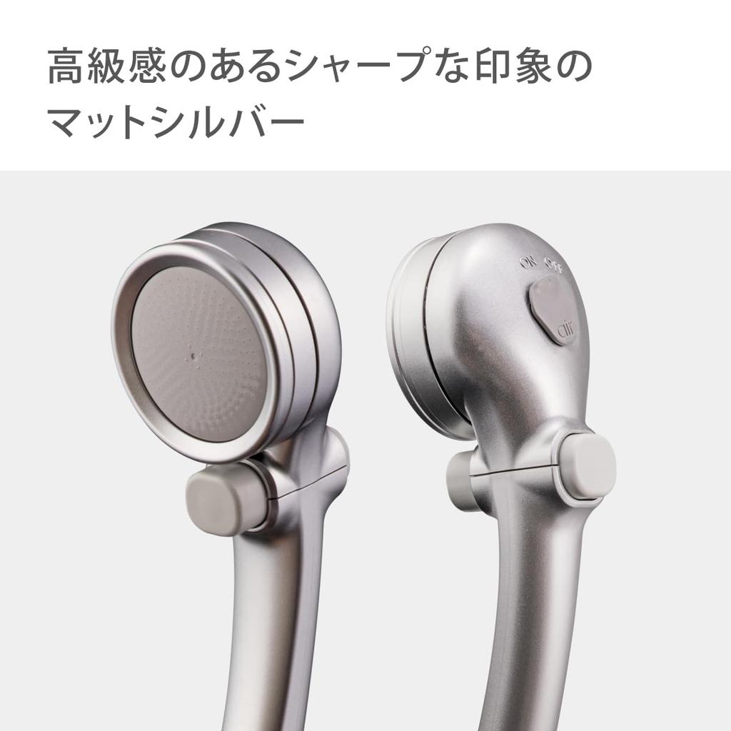 Takagi Shower Head, More Comfortable Shower Pita, Matte Silver, Water-Saving, Bubble Shower, No Tools Required, Easy Installation, JSB102BMS