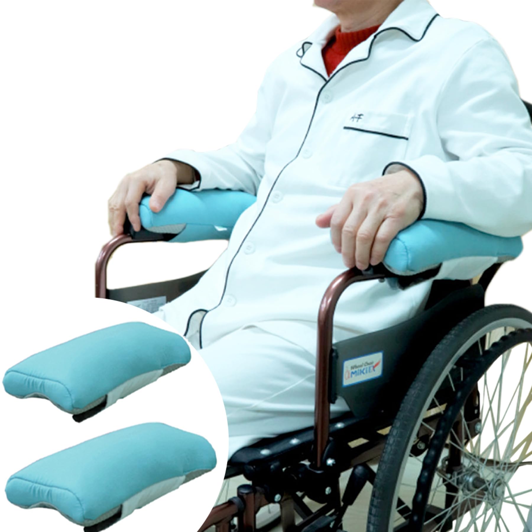 

KUMUROETA Подлокотник Подушка для подлокотника Подлокотник для офисных и игровых кресел Рука Локоть Боль в руке Легко стираемая Подушка из 2 частей, Инвалидные коляски, Коврик, синий