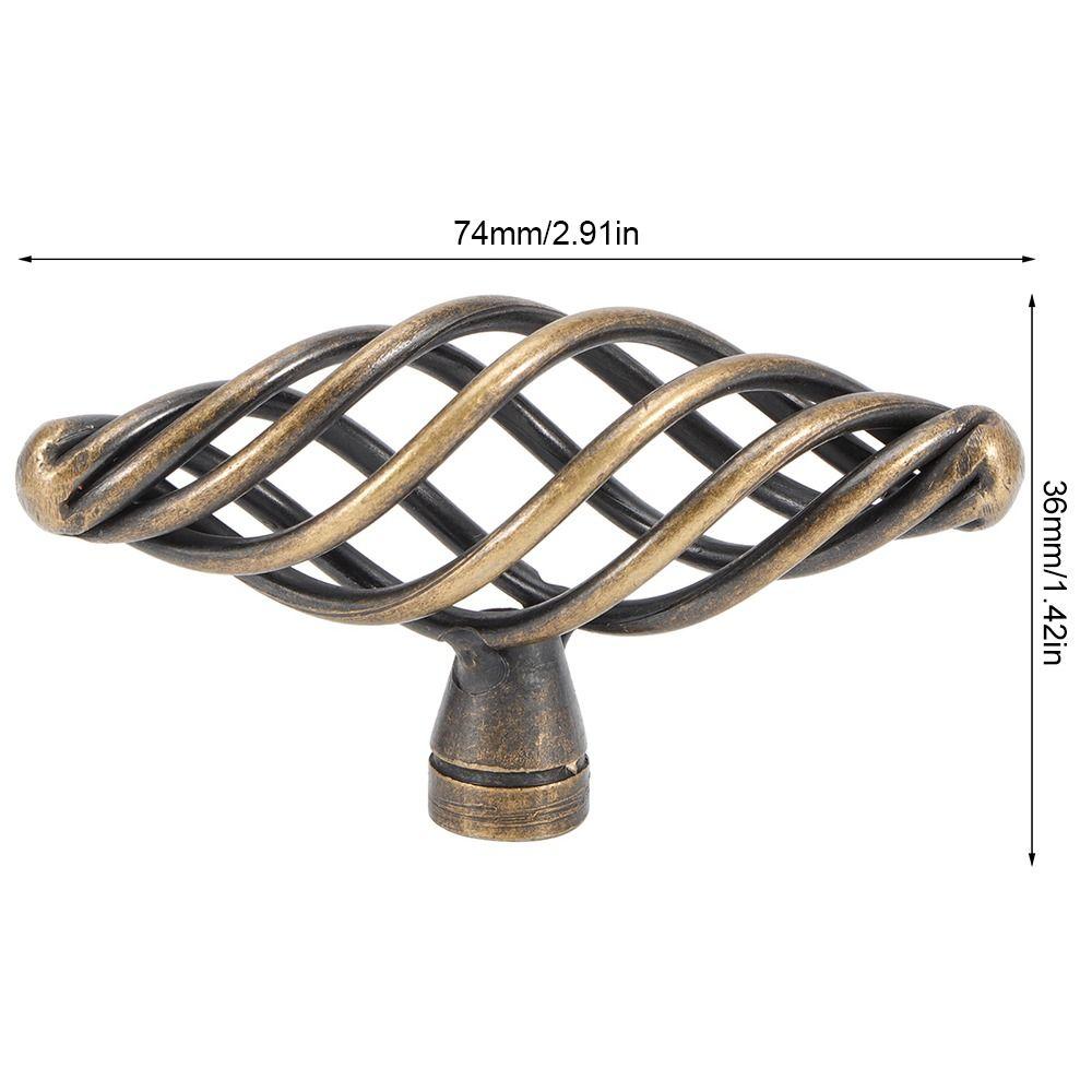 4pcs Iron Drawer Pulls Oval Shape Door Handles Vintage Cabinet Knobs  Kitchen