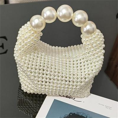 Hand Woven Dinner Big Bead Pearl Bag Internet Celebrity Fashion Bag