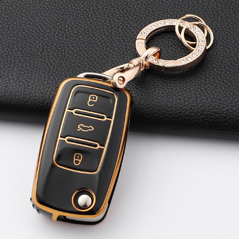 New Tpu Car Key Case Cover Shell For Vw Volkswagen Polo Tiguan Passat Golf Jetta Lavida Skoda Octavia 2 3 Button Accessories